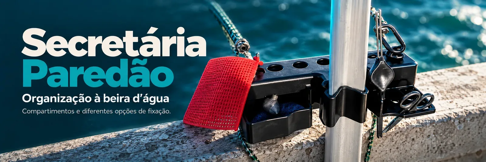 Secretária Paredão — Apoio firme para pescar em qualquer lugar.